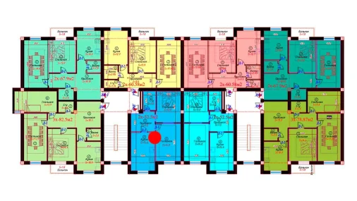 2-комнатная квартира 52.5 м²  2/6 этаж | Жилой комплекс Sohil bo'yi