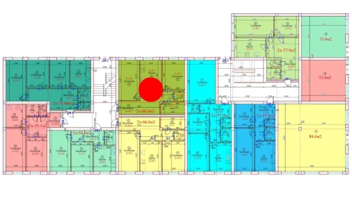 2-xonali xonadon 66.6 m²  1/6 qavat | Sohil bo'yi Turar-joy majmuasi