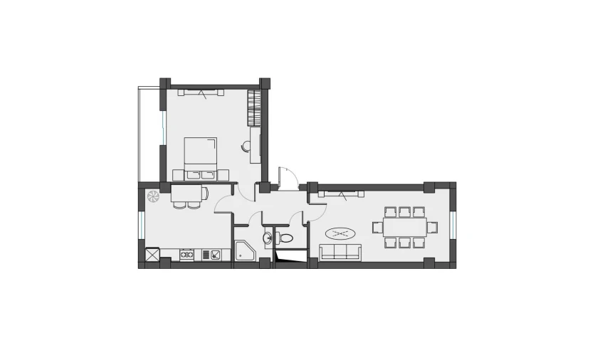 2-xonali xonadon 65.5 m²  11/14 qavat | KAVAT TOWERS Turar-joy majmuasi