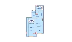 1-комн. квартира 50.4 м²  3/9 этаж | Жилой комплекс SHAYX-UL OLAM