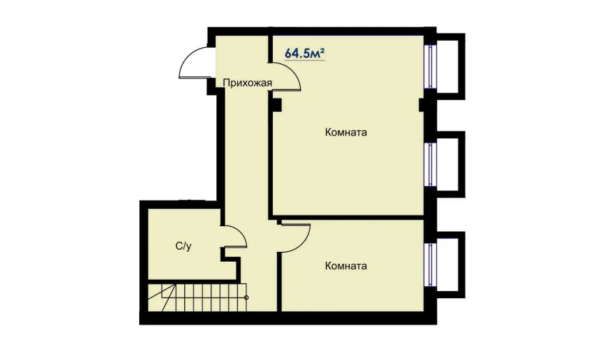 2-комнатная квартира 129 м²  1/6 этаж | Жилой комплекс CHOSHTEPA GARDEN