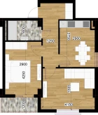 2-xonali xonadon 54.68 m²  7/7 qavat | O'ZBEGIM Turar-joy majmuasi