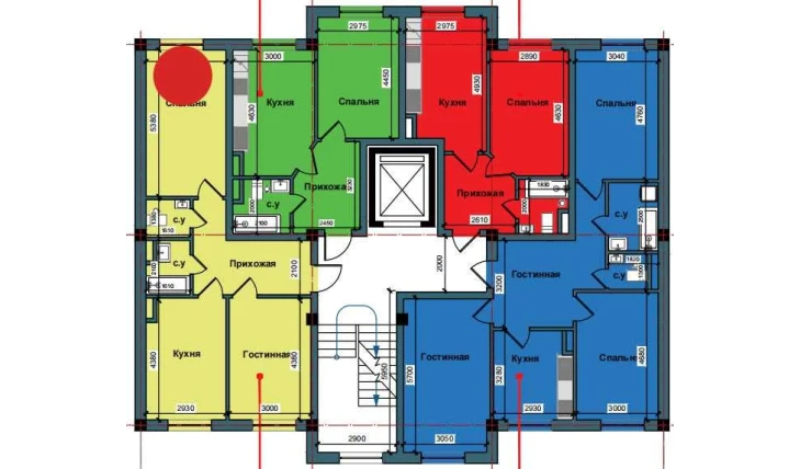 2-xonali xonadon 59.5 m²  1/9 qavat | NUR BARAKA Turar-joy majmuasi