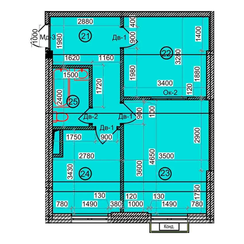 2-комн. квартира 51.5 м²  7/9 этаж | Жилой комплекс Uchtepa Avenue