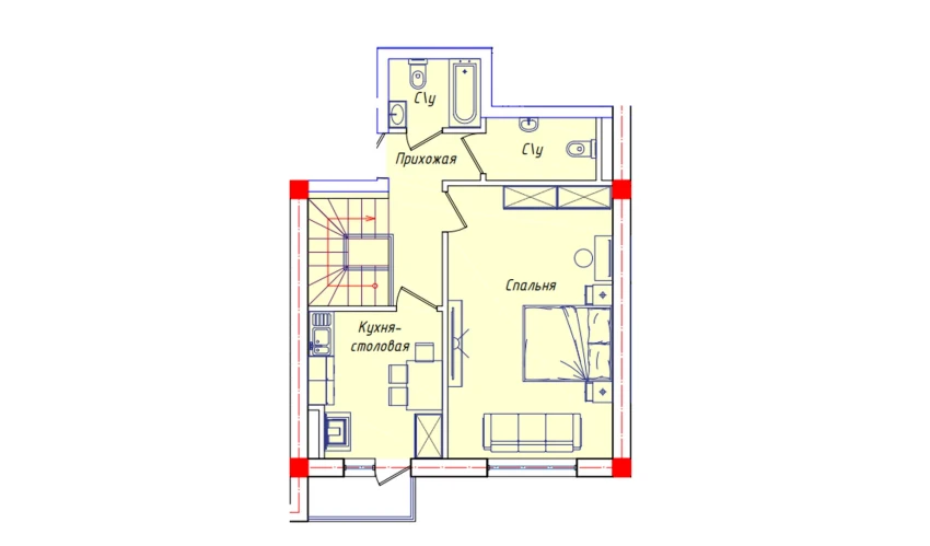 3-xonali xonadon 107.9 m²  7/8 qavat | STAR HOUSE RESIDENCE Turar-joy majmuasi