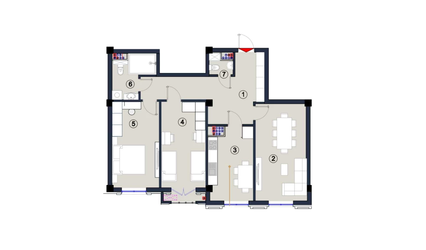 3-комн. квартира 179 м²  9/9 этаж | Жилой комплекс FLORYA RESIDENCE