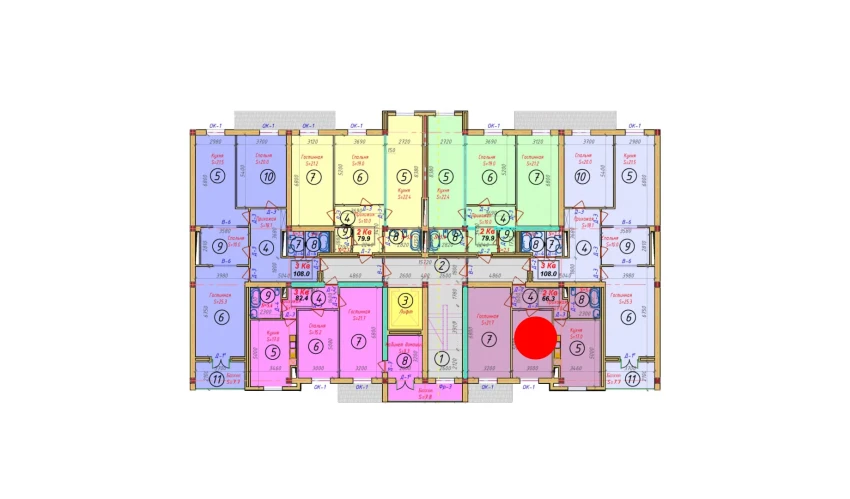 2-xonali xonadon 59.4 m²  7/9 qavat | SAMARQAND CITY Turar-joy majmuasi