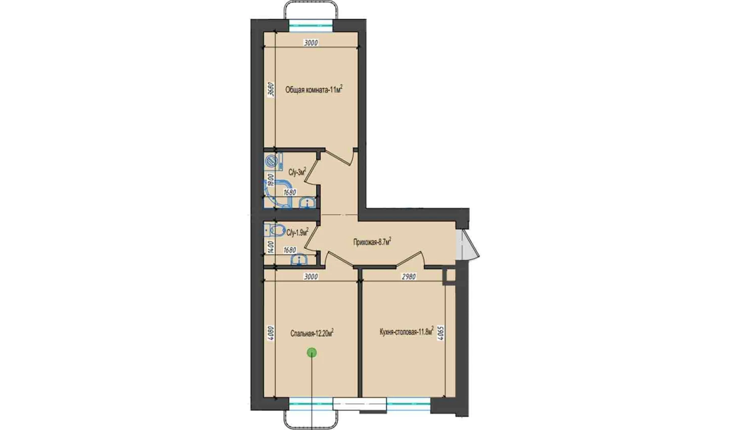 2-комн. квартира 51.44 м² 4/5 этаж | Жилой комплекс Shahri Kitob City 2-комн. квартира 51.44 м² 4/5 этаж | Жилой комплекс Shahri Kitob City