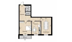 2-комн. квартира 87.3 м²  6/8 этаж | Жилой комплекс Mustaqillik Avenue