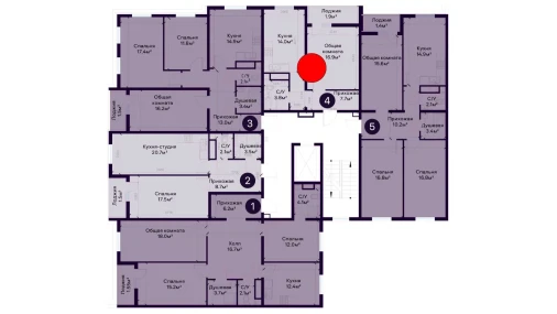 2-комнатная квартира 47.7 м²  9/9 этаж | Жилой комплекс SOHIL BO'YI ANDIJON