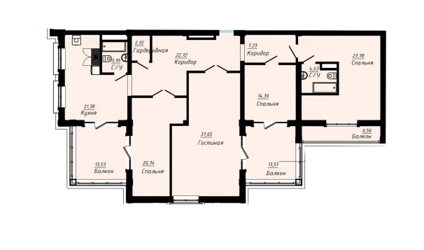 4-комнатная квартира 172.78 м²  10/10 этаж | Жилой комплекс Samarqand Park Avenue