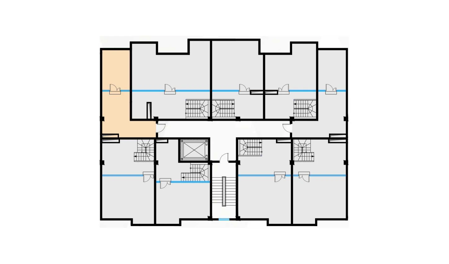 1-xonali xonadon 57.56 m²  7/7 qavat | Bochka Resort Turar-joy majmuasi