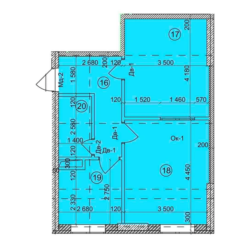 2-xonali xonadon 51.1 m²  8/9 qavat | Uchtepa Avenue Turar-joy majmuasi