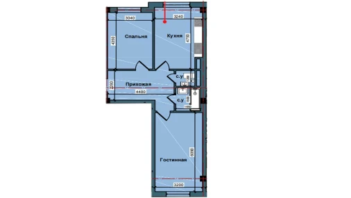 2-xonali xonadon 67 m²  9/9 qavat | NUR BARAKA Turar-joy majmuasi