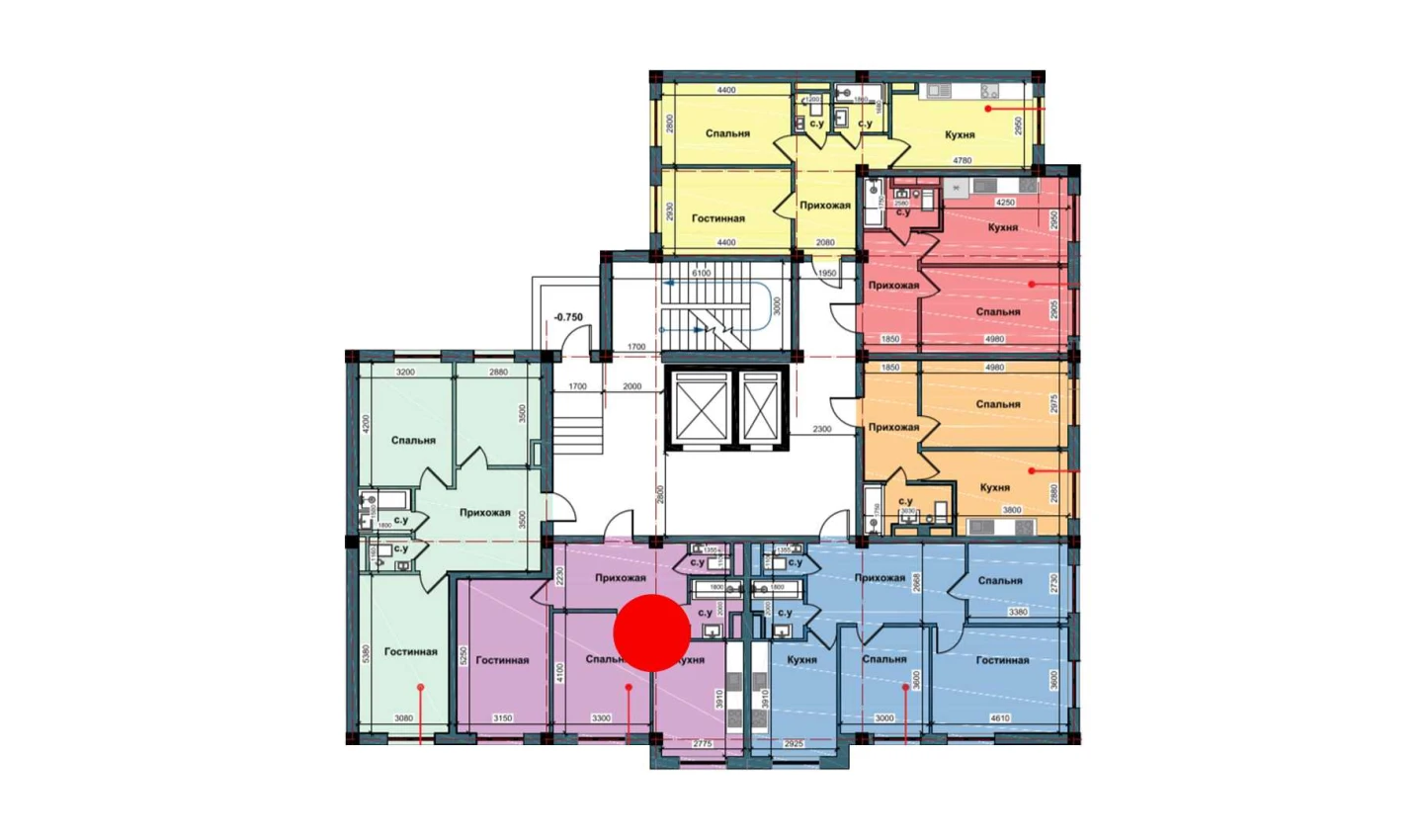 2-xonali xonadon 61 m²  2/10 qavat | NUR BARAKA Turar-joy majmuasi