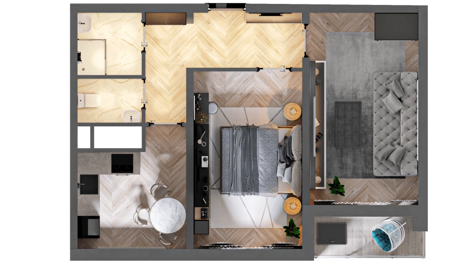 2-комн. квартира 52.3 м²  14/16 этаж | Жилой комплекс TRINITY
