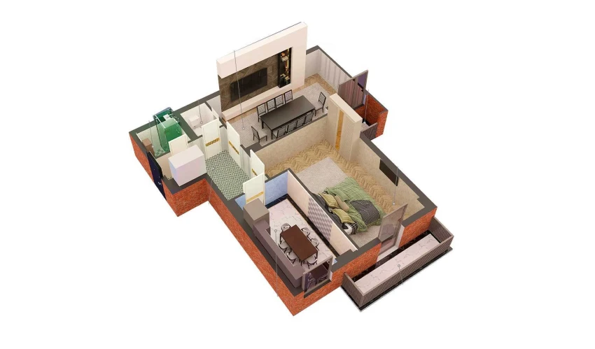 2-комнатная квартира 75.67 м²  3/7 этаж | Жилой комплекс O'ZBEGIM