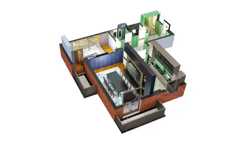 2-комнатная квартира 72.27 м²  6/7 этаж | Жилой комплекс O'ZBEGIM