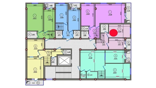 1-xonali xonadon 41.26 m²  10/10 qavat | Qibray City Turar-joy majmuasi