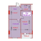 2-комн. квартира 53.83 м²  3/8 этаж | Жилой комплекс CAPITAL AVENUE