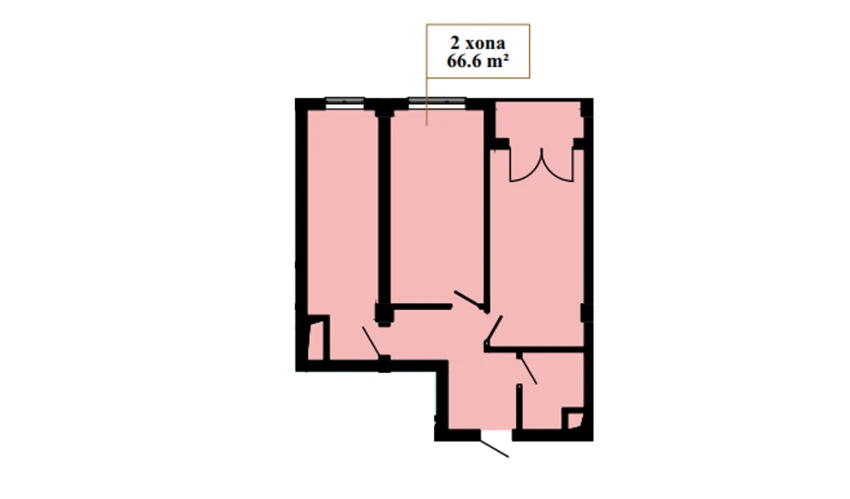 2-комнатная квартира 66.6 м²  5/16 этаж | Жилой комплекс Musaffo