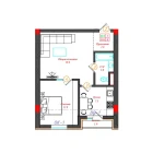 2-xonali xonadon 50.3 m²  11/12 qavat | CHINARA PARK Turar-joy majmuasi