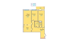 3-xonali xonadon 84.33 m²  4/9 qavat | PROVANS Turar-joy majmuasi