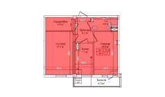 2-комн. квартира 56.7 м²  8/9 этаж | Жилой комплекс CHIRCHIQ CITY