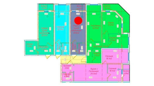 1-xonali xonadon 32.1 m²  11/16 qavat | DO'MBIROBOD RESIDENCE Turar-joy majmuasi