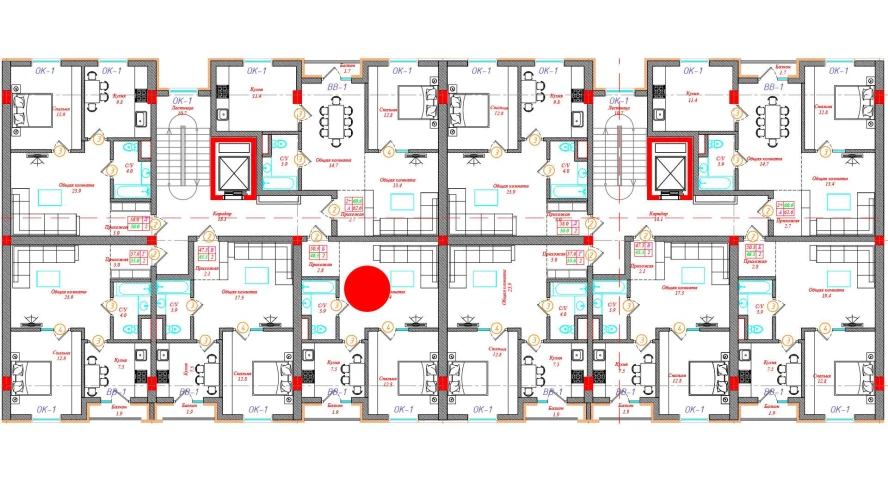 2-комн. квартира 50.3 м²  3/12 этаж | Жилой комплекс CHINARA PARK
