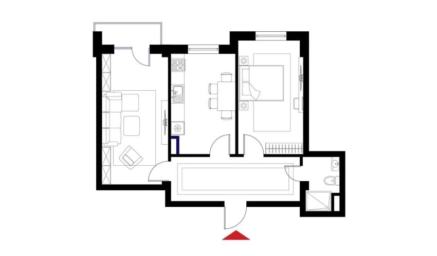 1-комнатная квартира 63.2 м²  2/6 этаж | Жилой комплекс CHOSHTEPA GARDEN