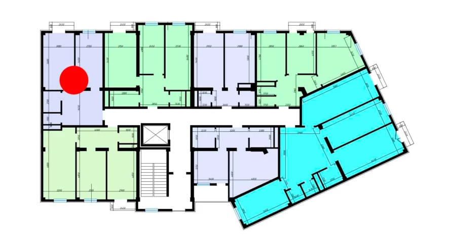 1-xonali xonadon 55.5 m²  8/10 qavat | Ko'kcha-Oqtepa Turar-joy majmuasi