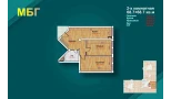 2-xonali xonadon 137.4 m²  1/9 qavat | MBG Turar-joy majmuasi