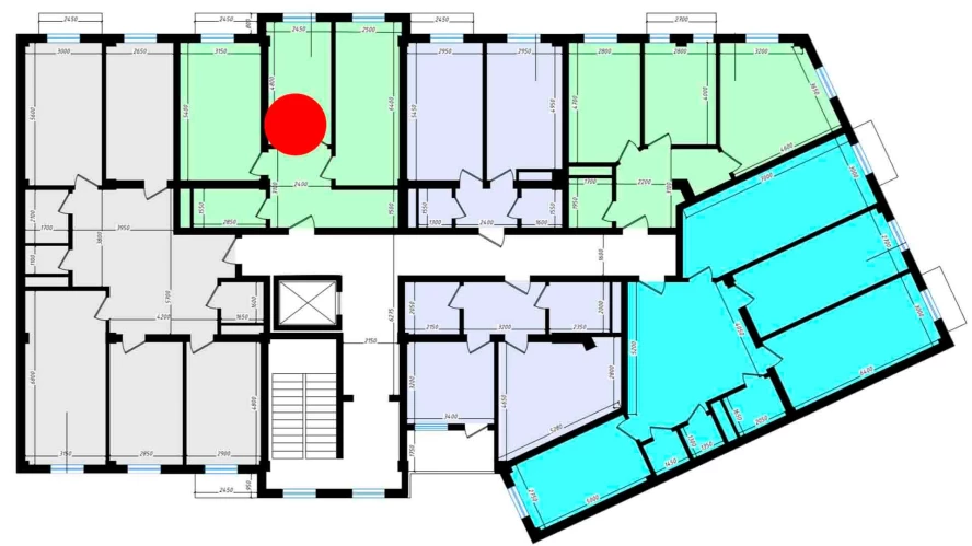 2-xonali xonadon 63.6 m²  3/10 qavat | Ko'kcha-Oqtepa Turar-joy majmuasi