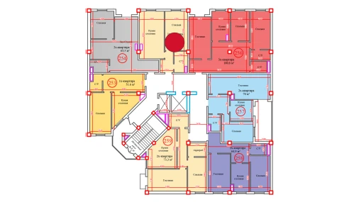 1-xonali xonadon 55.3 m²  1/14 qavat | Al-Barakat Turar-joy majmuasi