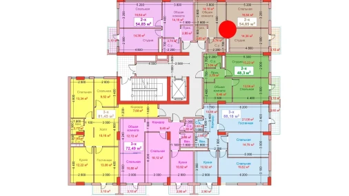 2-комнатная квартира 54.85 м²  8/8 этаж | Жилой комплекс CAPITAL AVENUE