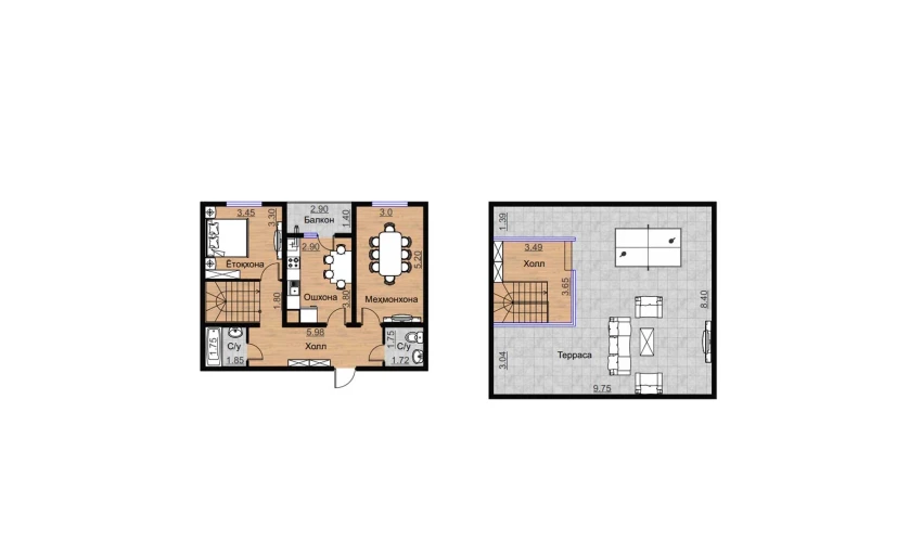 2-комнатная квартира 158.42 м²  16/16 этаж | Жилой комплекс BRILLIANT