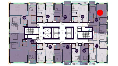 3-комнатная квартира 92.3 м²  17/20 этаж | Жилой комплекс Central Avenue