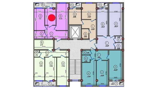 1-xonali xonadon 60.31 m²  2/10 qavat | Qibray City Turar-joy majmuasi