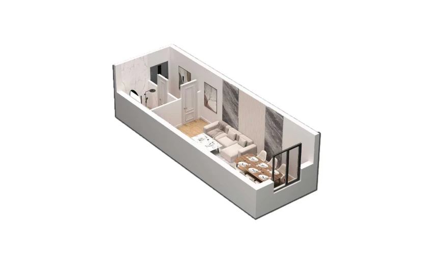 1-комнатная квартира 30.4 м²  11/16 этаж | Жилой комплекс DO'MBIROBOD RESIDENCE