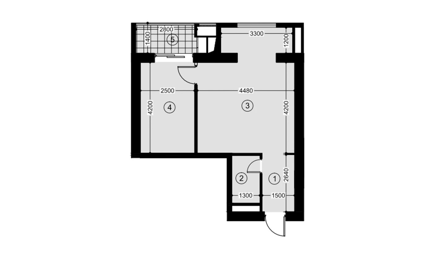 2-комн. квартира 44.7 м²  8/12 этаж | Жилой комплекс NAVRUZ GROUP