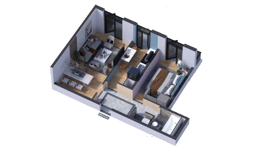 2-комн. квартира 49.7 м²  2/16 этаж | Жилой комплекс SOKIN DIYOR