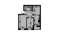 2-xonali xonadon 60.53 m²  5/10 qavat | YANGIOBOD RESIDENCE Turar-joy majmuasi