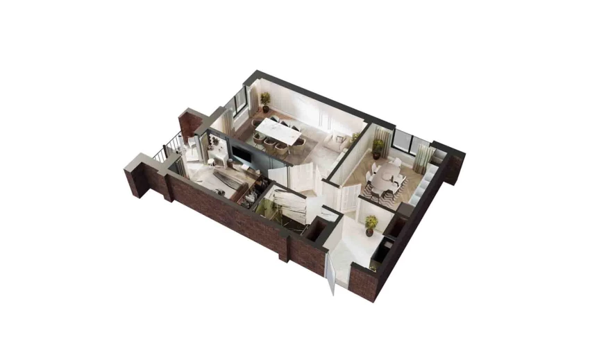 2-комнатная квартира 65.93 м²  8/9 этаж | Жилой комплекс Parkent Avenue