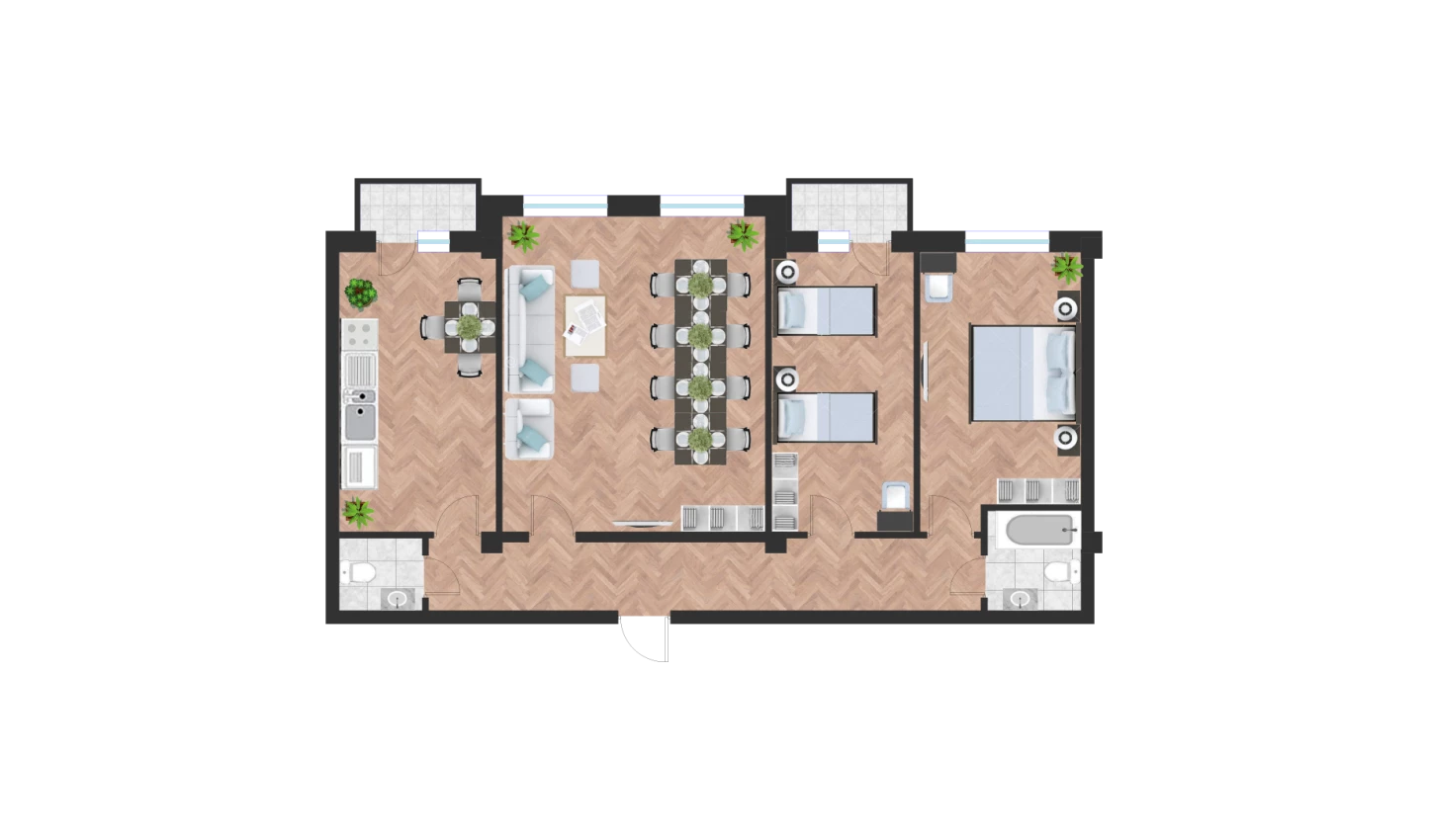 3-комн. квартира 99.67 м²  2/10 этаж | Жилой комплекс Ko'kcha-Oqtepa