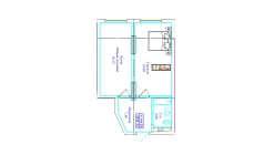 1-xonali xonadon 45.95 m²  3/17 qavat | UCHTEPA CITY Turar-joy majmuasi