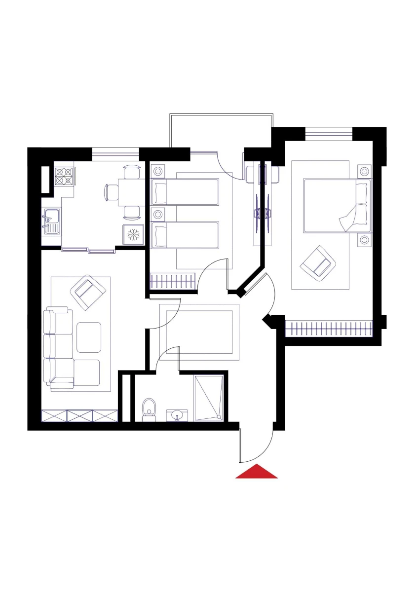 3-комн. квартира 72.6 м²  4/6 этаж | Жилой комплекс CHOSHTEPA GARDEN