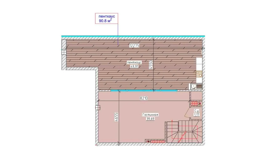 3-xonali xonadon 83.5 m²  9/9 qavat | Aero Town Turar-joy majmuasi