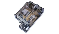 2-комн. квартира 47.03 м²  5/7 этаж | Жилой комплекс Bochka Resort