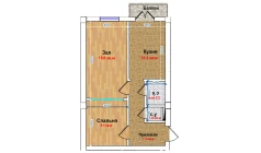 2-xonali xonadon 44.1 m²  2/6 qavat | MBG Turar-joy majmuasi